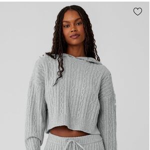 Alo cable knit winter Bliss Hoodie New XS
